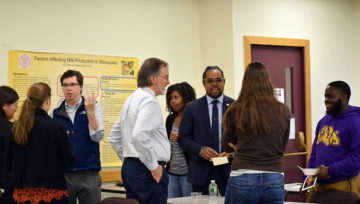 participants network with alumni at a careers in...event 