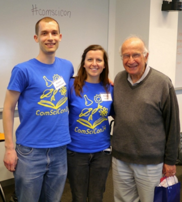 Robert MacDonald and Kristin Hook with Professor Roald Hoffman