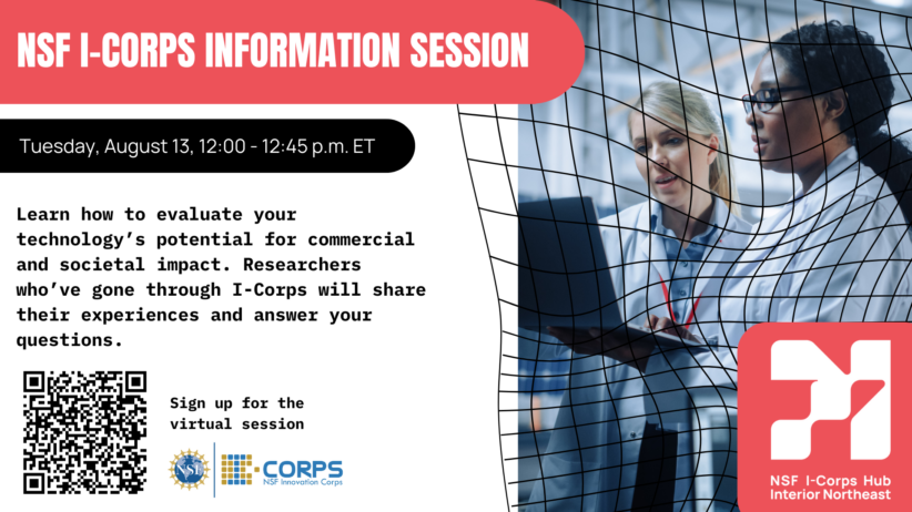 Event flyer for 9/13/24 NSF I-Corps Information Session