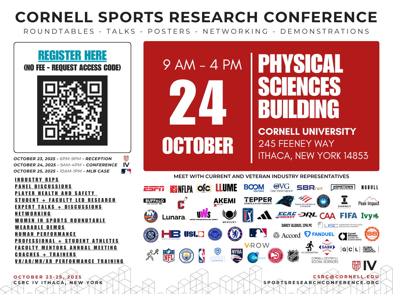 CSRC IV Billboard Cornell Sports Research Conference IV